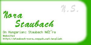 nora staubach business card